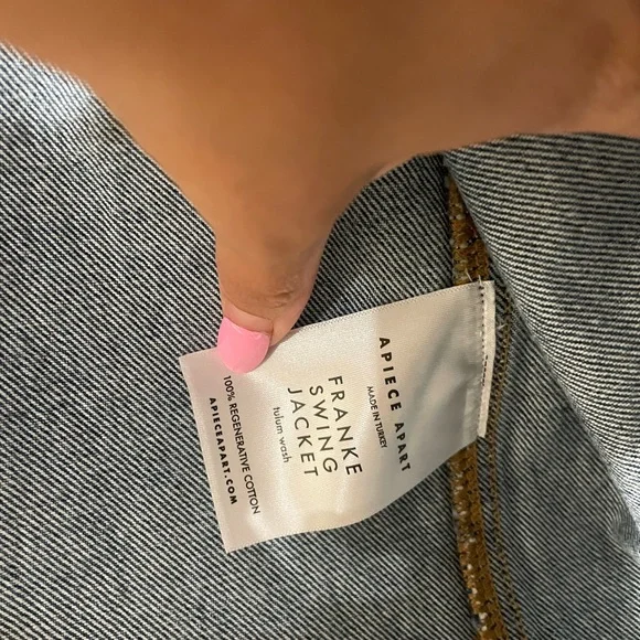 APIECE APART Oversized Denim Button Up Jacket Size Large - Picture 12 of 14